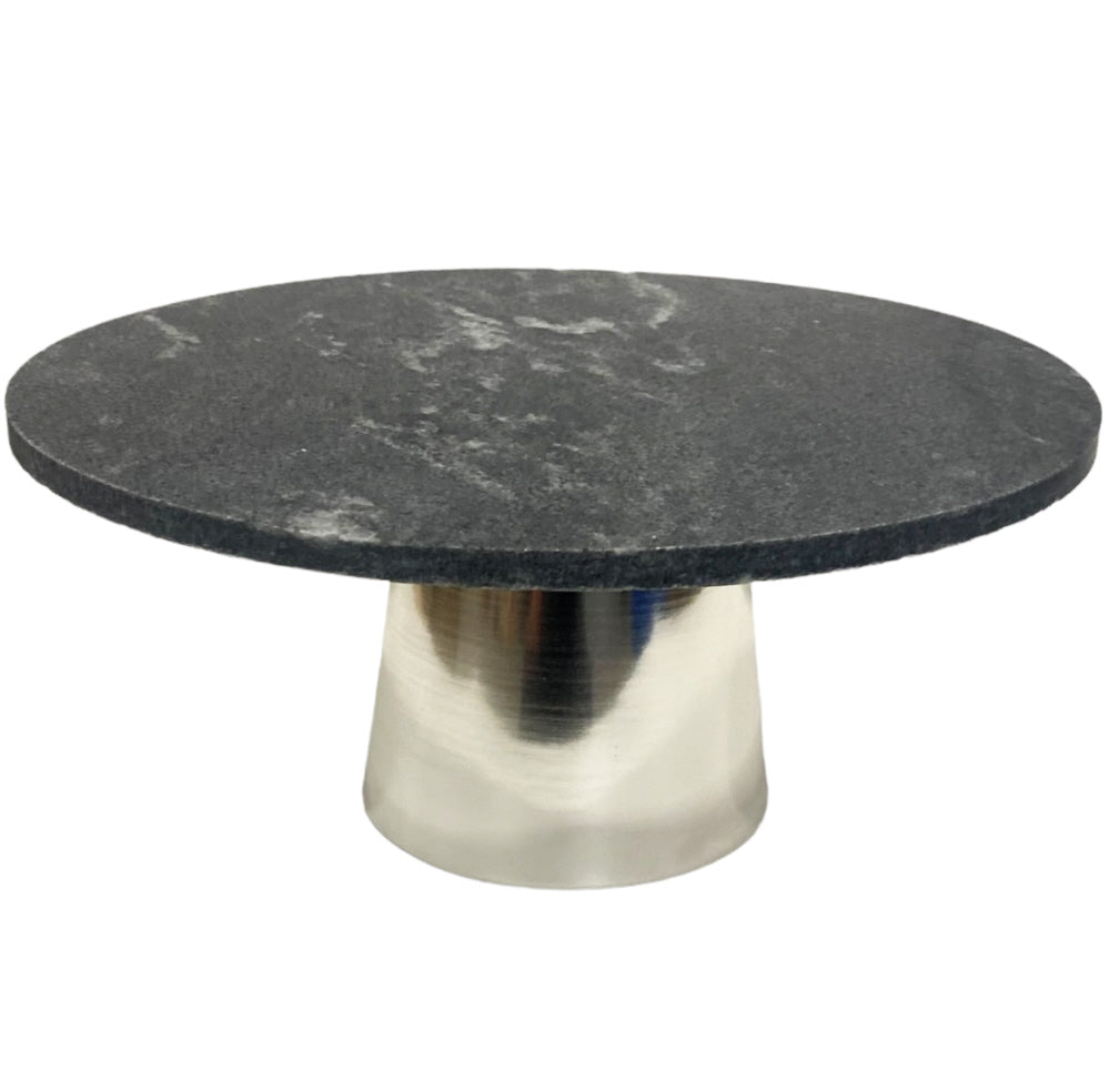 Round Cake Stand Marble Cake Display Ø 30 cm - black