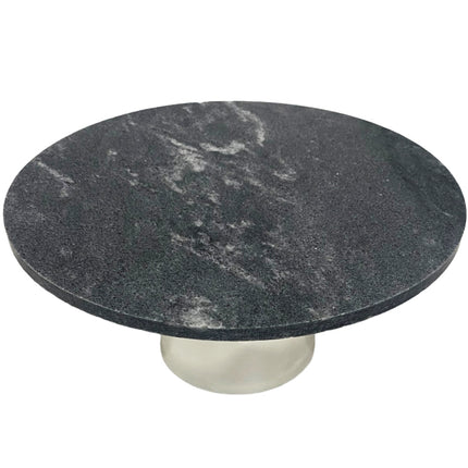 Runde Tortenplatte Marmor Tortenständer Ø 30 cm-schwarz