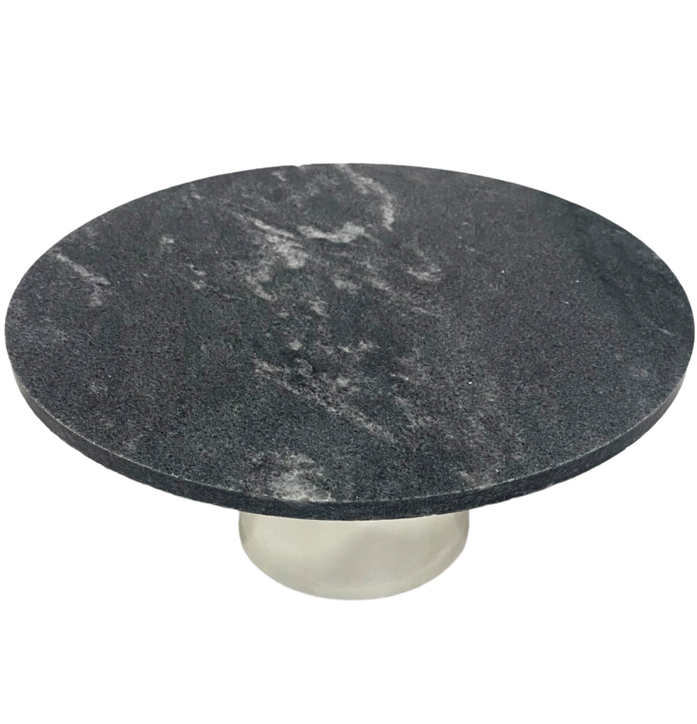 Round Cake Stand Marble Cake Display Ø 30 cm - black