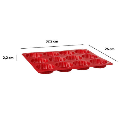Kuchenformen Silikon 37,2 x 26 x 2,2cm für 12 Kuchen
