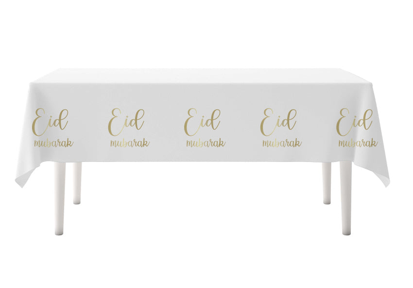 Eid Mubarak tablecloth marble gold