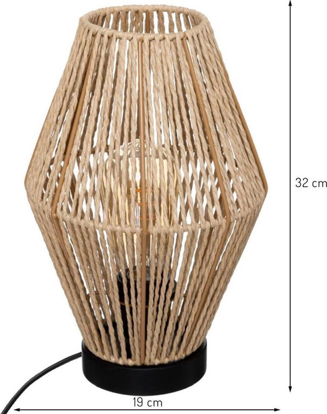 Stimmungsvolle Tischleuchte 32 cm Beige Natur