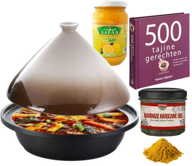 Cuilina tajine pakket -kookboek-kruiden-ingelegde citroenen - cadeau pakket