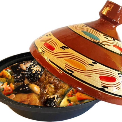 Aardewerk en gegoten aluminium tajine, ook geschikt voor inductie