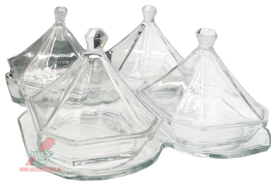 Glass Mini Tagines – Set of 4 – Crystal Glass