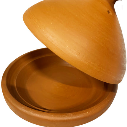 Authentieke Handgemaakte aardewerk tajine Naturel ongeglazuurd-Ø 34 cm