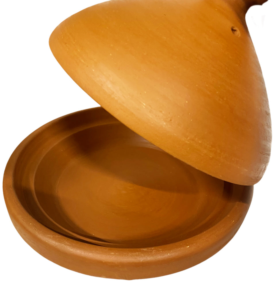 Marokkaanse tajine naturel, ongeglazuurd – handgemaakt aardewerk, Ø 34 cm – foto 2