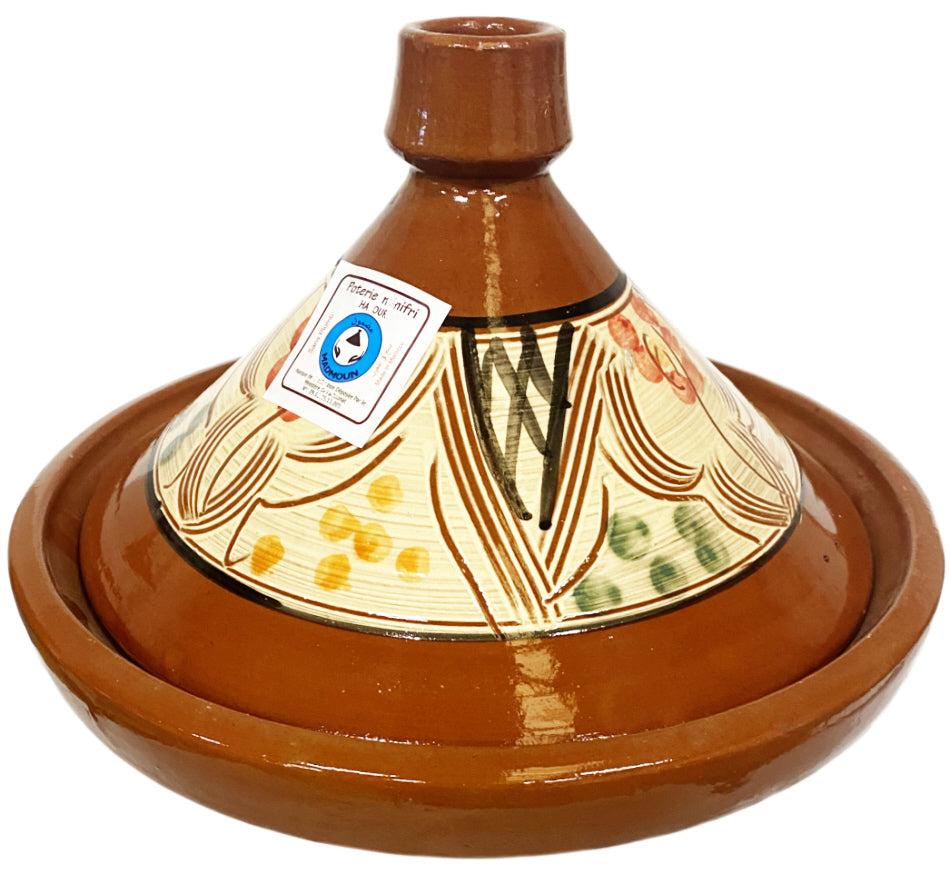 Slaoui tajine Ø 30 cm – Marokkaanse kooktajine van aardewerk, 22 cm hoog