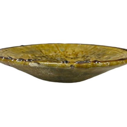Tamegroute Keramikteller – ockergelb Ø30 cm