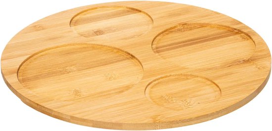 Plateau à tapas / ensemble apéritif bois / noir. 33 cm