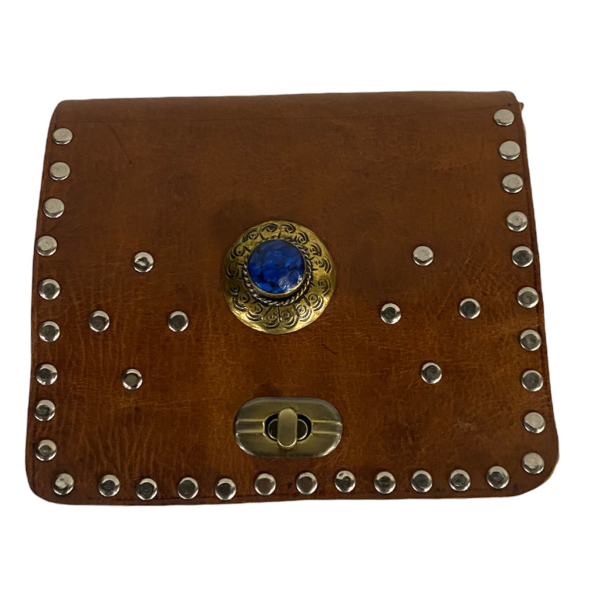 Leather crossbody bag blue eye