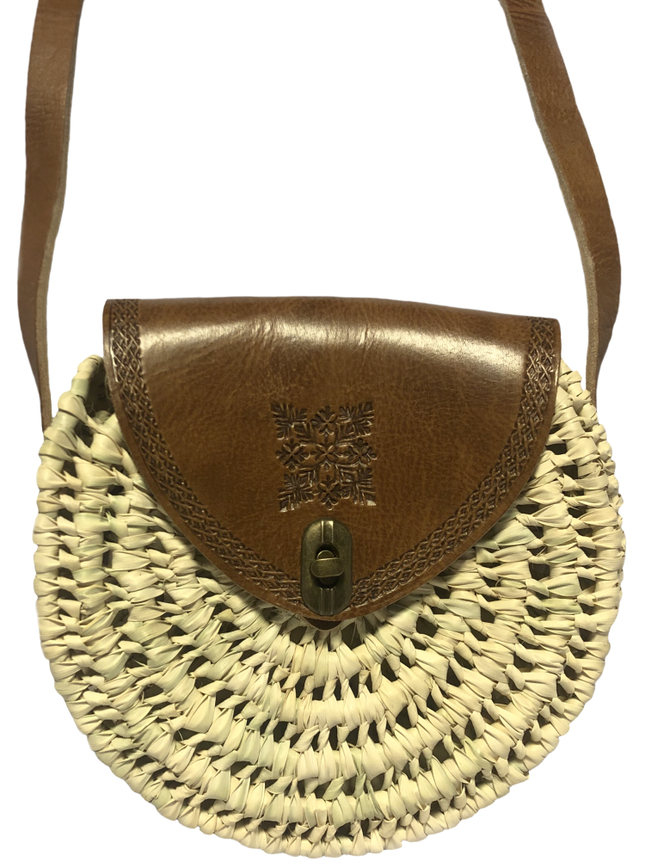 Raffia schouder Cross-Body tas