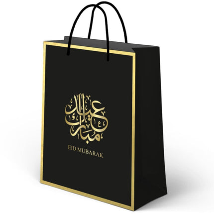 Giftbag Eid Mubarak cadeau tas Zwart Goud