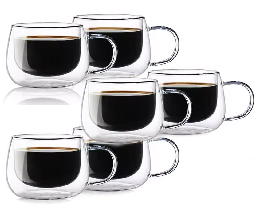 Set of 6 Double-walled Borosilicate glasses - 160 ml