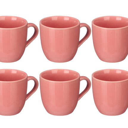 6x Rosa unifarbene Tassen / Becher 150 ml - Teetasse / Kaffeetasse