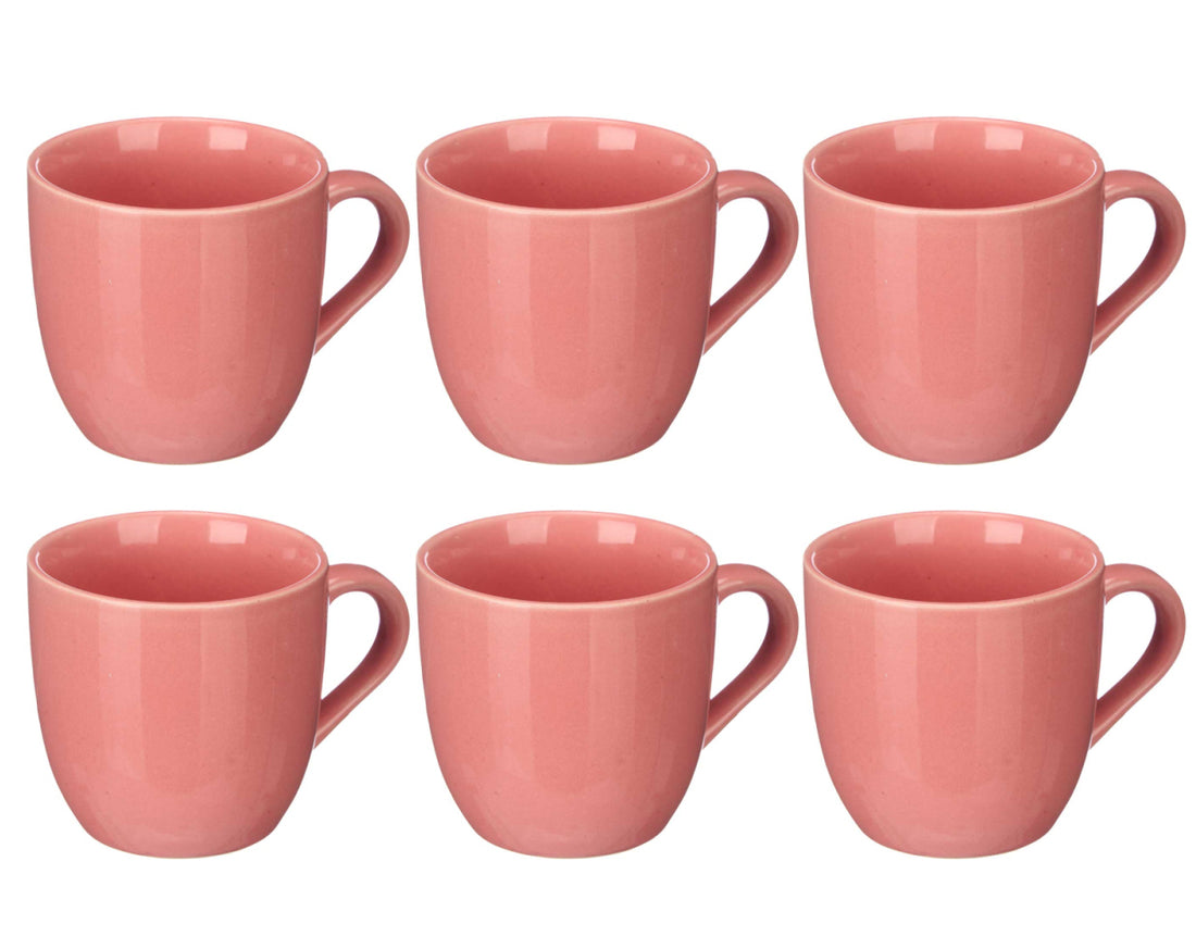 6x Tasses / gobelets unis rose 150 ml - Tasse à thé / tasse à café