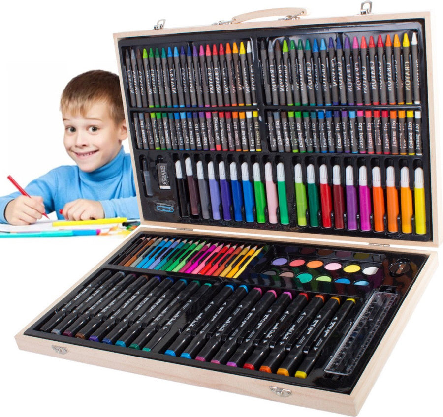 Coffret de peinture et de dessin Art en bois - 188 pièces