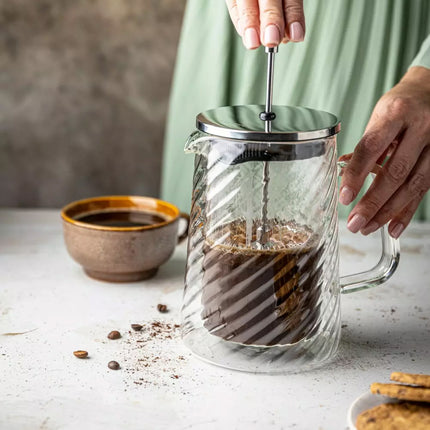 Klausberg Pressstempelkanne Kaffee-/Teebereiter - Glas - 1L