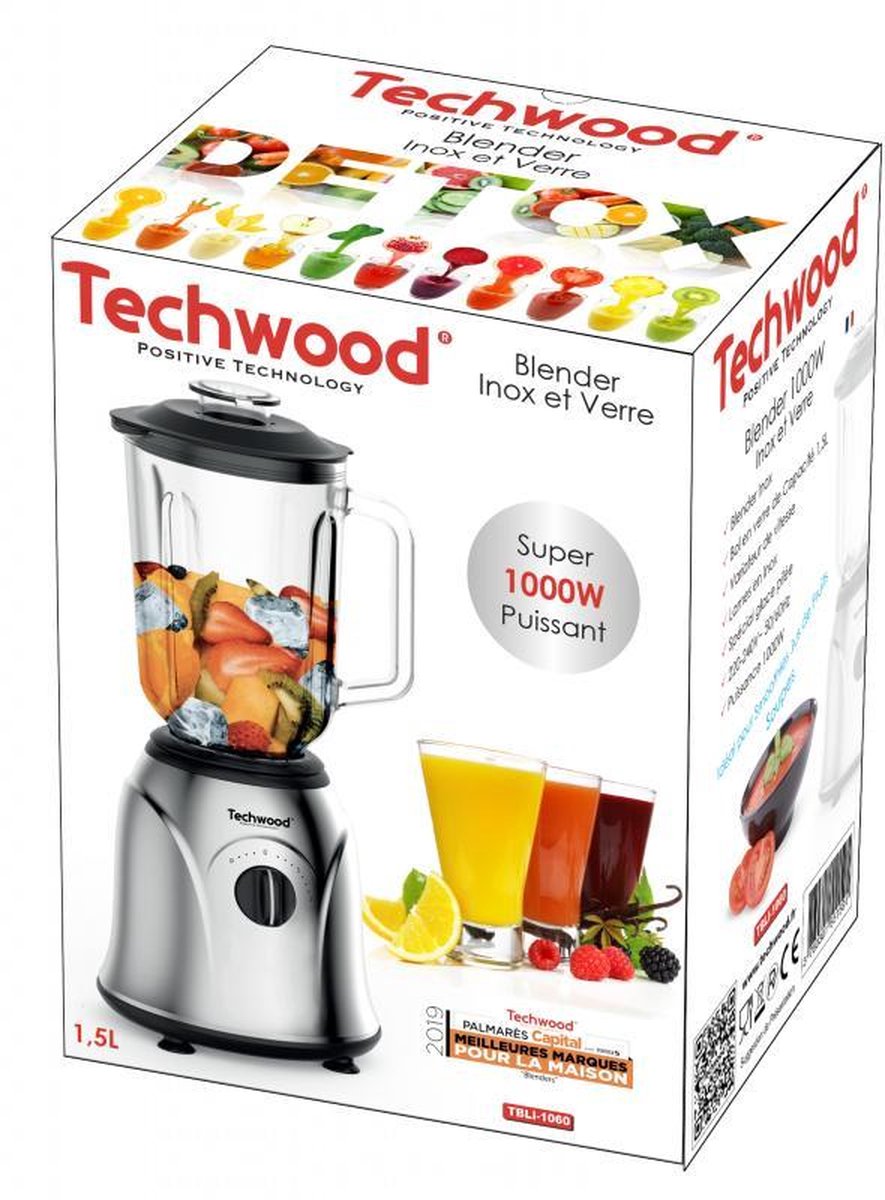 Techwood - Mixeur - inox - 1,5 L - 1000 W