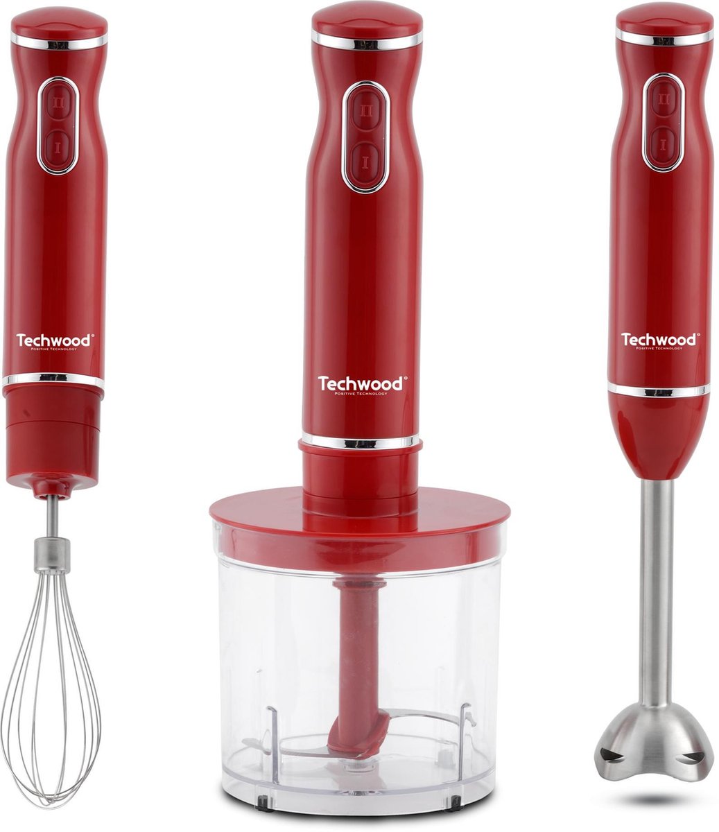 Techwood - Mixeur plongeant - 3-en-1 - rouge