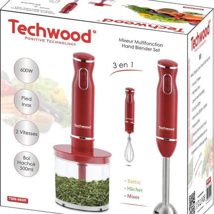 Techwood - Stabmixer-Set - 3-in-1 - rot
