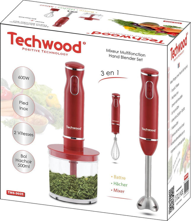 Techwood - Stabmixer-Set - 3-in-1 - rot