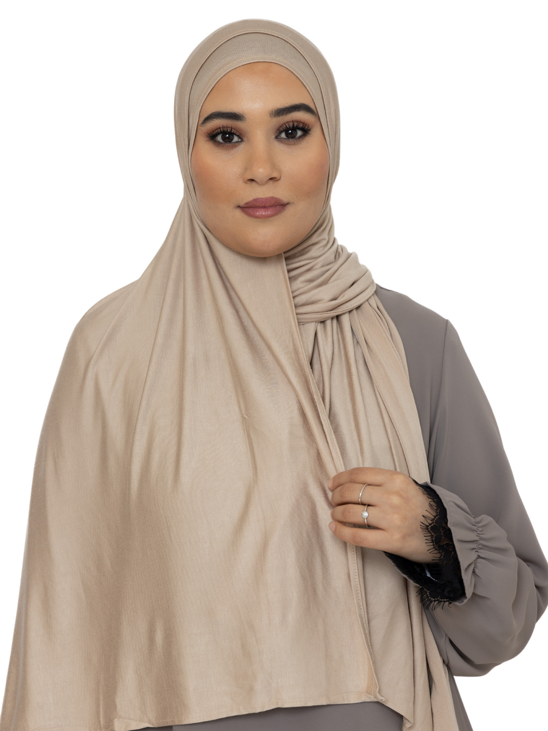Katoenen stretch sjaal – hoofddoek van katoen, niet doorschijnend, 170 x 60 cm – foto 5