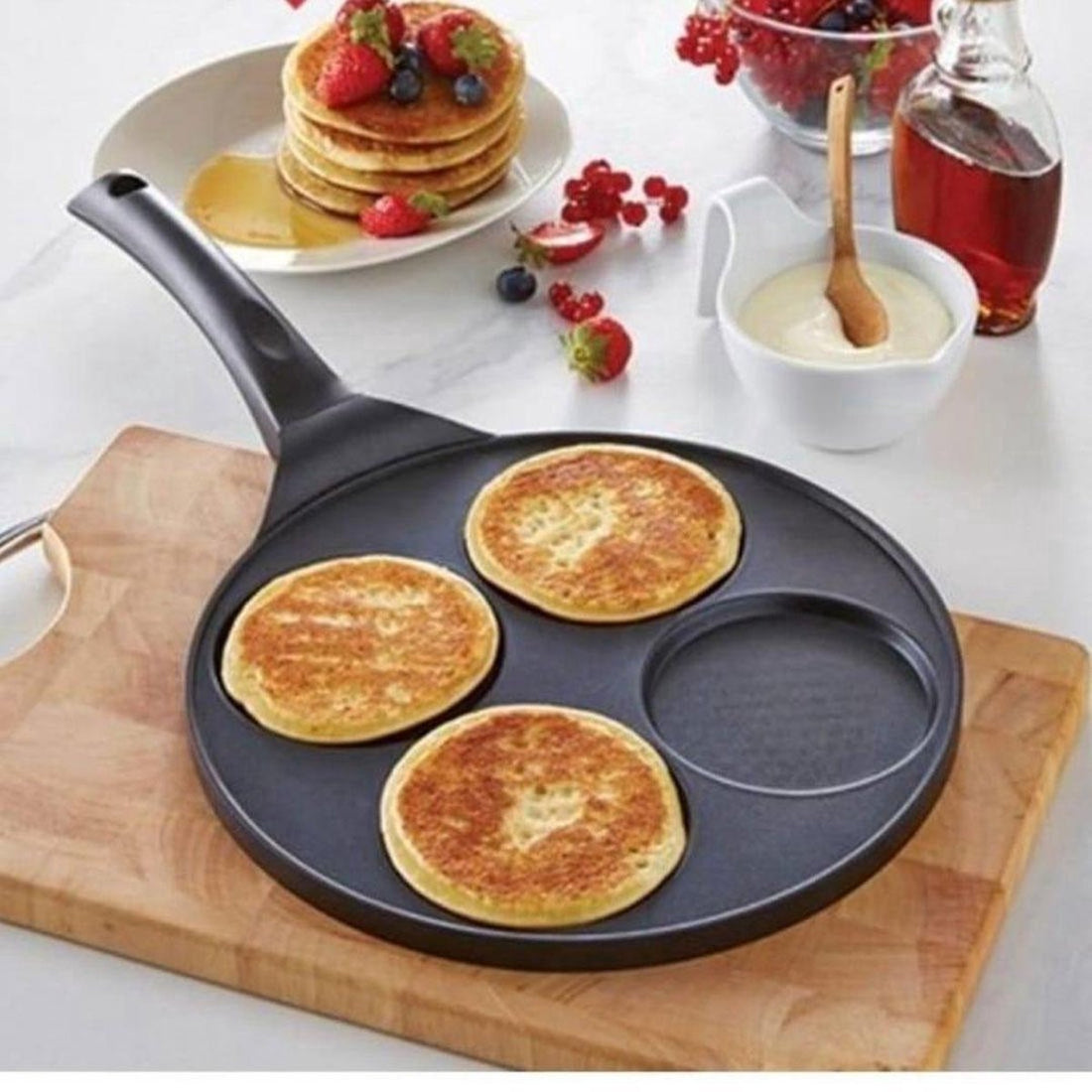 Kadirelli Crêpière - Poêles à Crêpes 4 Tasses Antiadhésives Marbrées