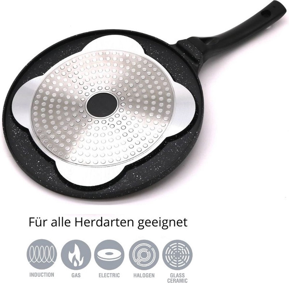 Kadirelli Crêpière - Poêles à Crêpes 4 Tasses Antiadhésives Marbrées