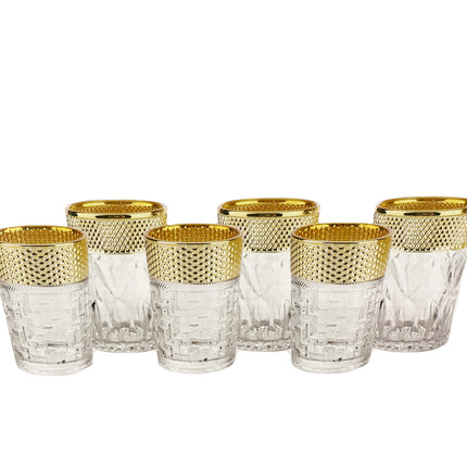 Glazen set met  gouden rand