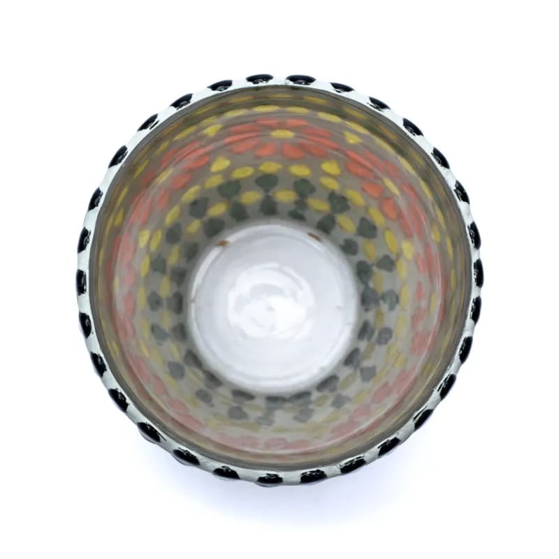 Mosaic tea light holder green / yellow