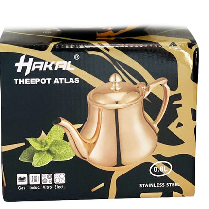 Marokkanische Teekanne Edelstahl - gold