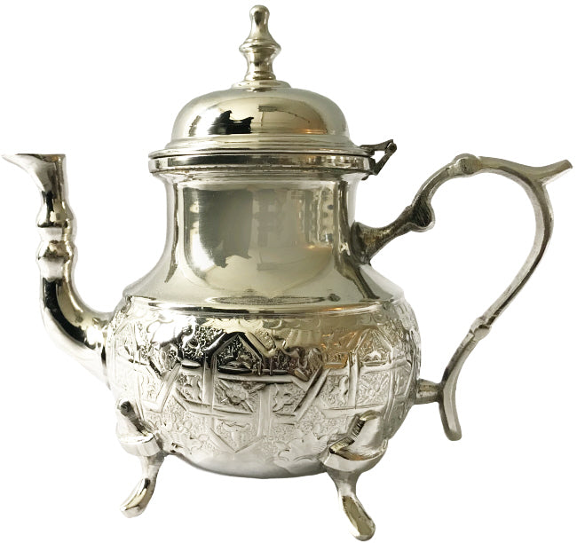 Berrad theepot 1400 ml – Marokkaanse theepot uit Fes, zilverkleurig