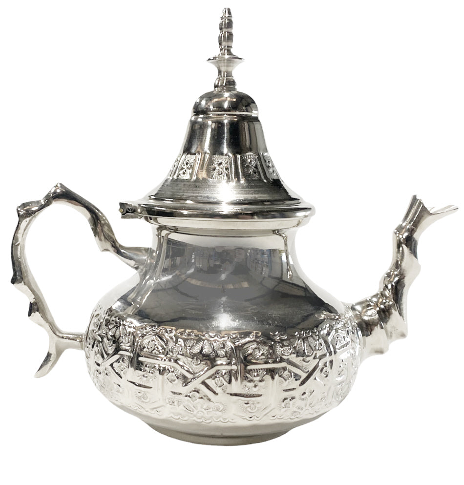 Traditional Moroccan Silver Teapot – Berrad – Handmade in Fez – 1 Liter