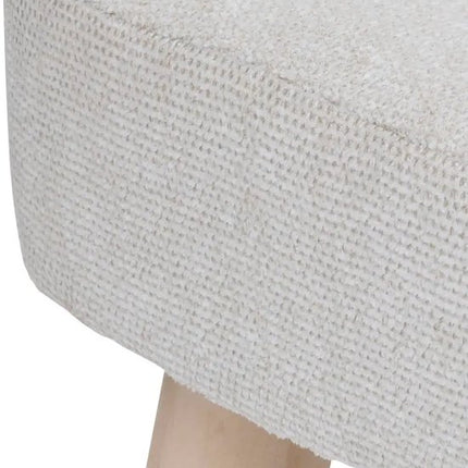 Thena Beistelltisch Hocker - Dreibeiniger Pouf in Elfenbein - 32x32x36 cm - Sitzhocker - Beistelltischchen - Dekorativer Hocker -