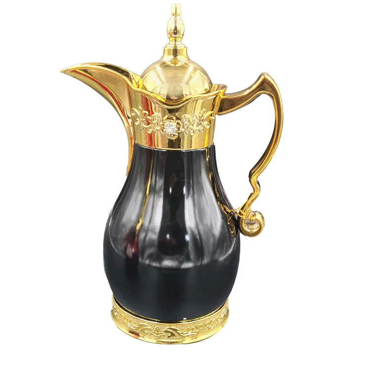 Oriental thermos flask black-gold 1L.