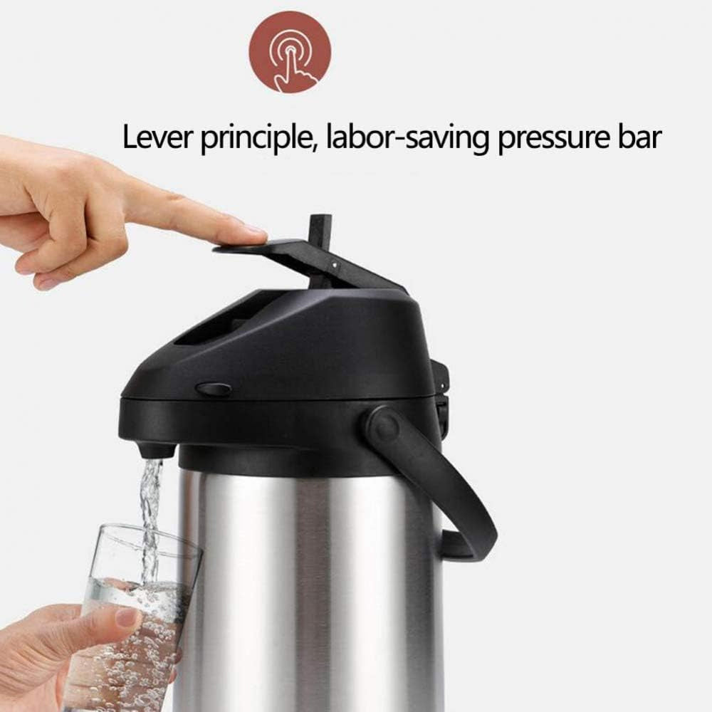 Bouteille isotherme - avec distributeur - 2,5 litres - Pompe - Inox