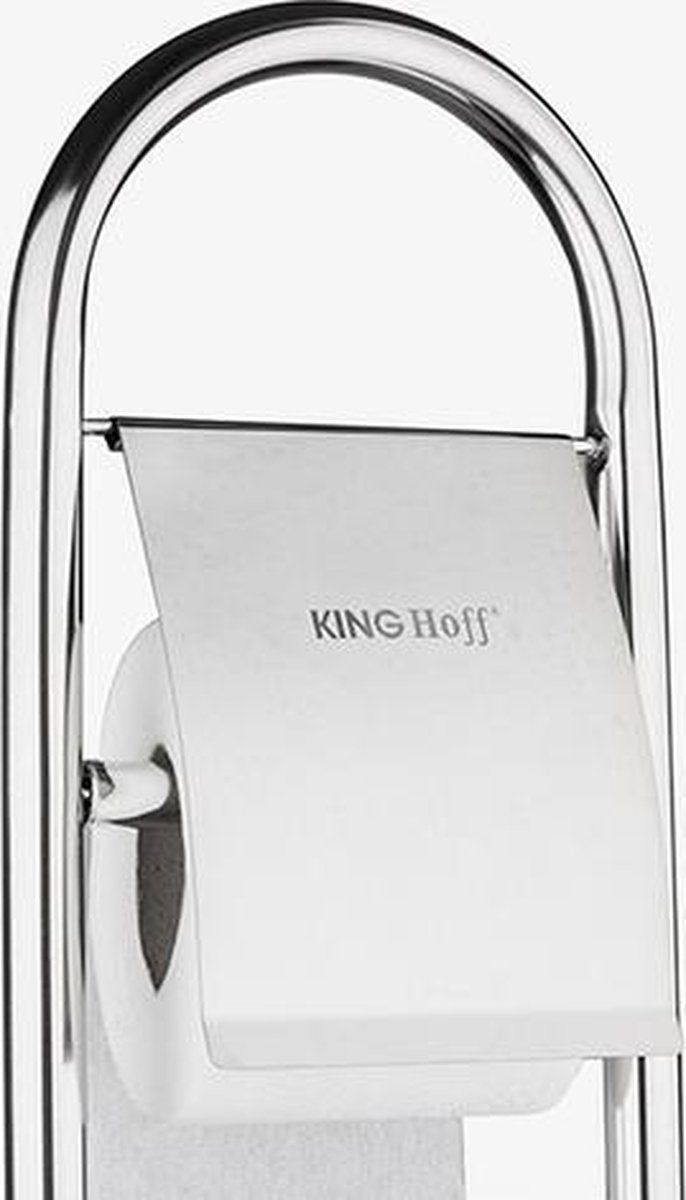 Kinghoff brosse de toilette et porte-papier - Acier inoxydable