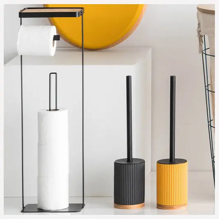 Toilettenpapierhalter stehend mit Vorratsbehälter und Telefonablage 59 cm