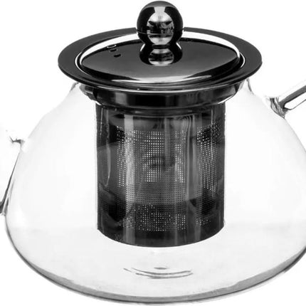 Theepot - glas/rvs - met filter - 850 ml