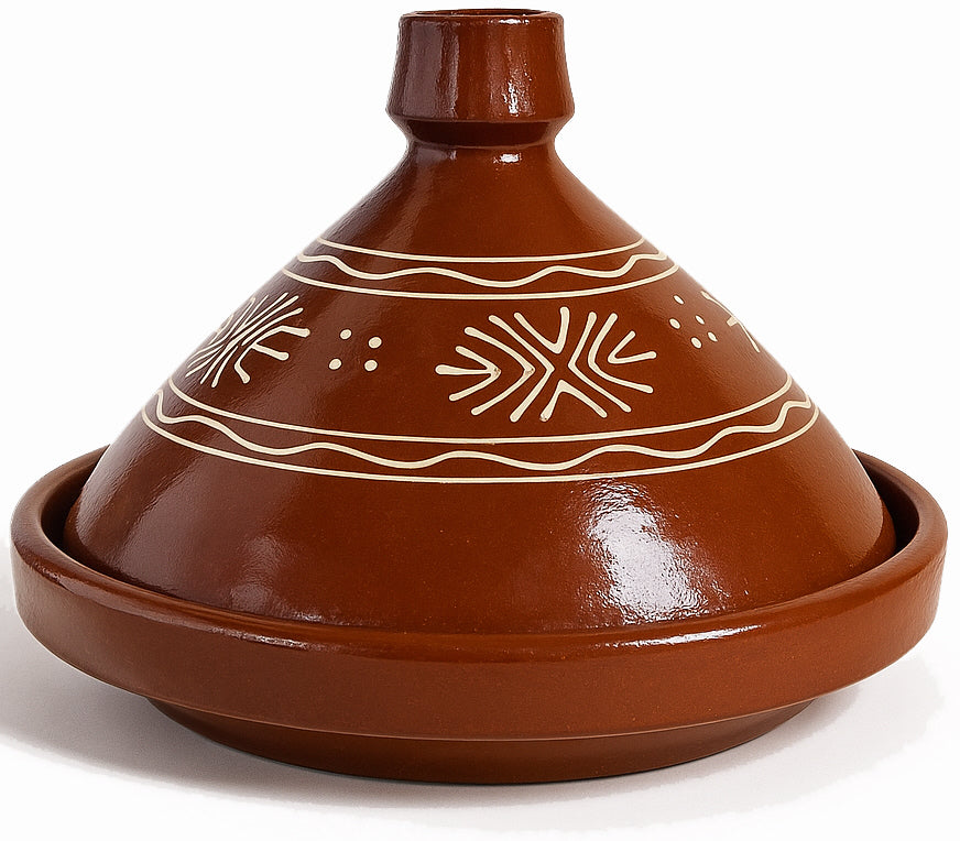 Traditionele Marokkaanse tajine van aardewerk – handgemaakt, Ø 30 of 35 cm – foto 3