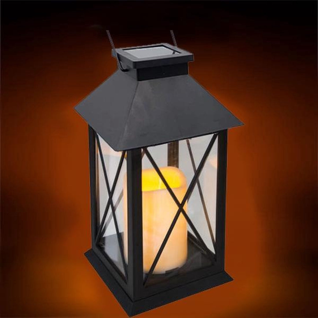 Tuinlantaarn met LED-kaars op zonne-energie – solar lantaarn, 28 cm – foto 2