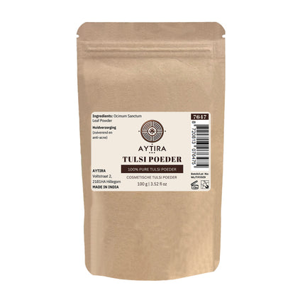 AYTiRA Tulsi Pulver – 100% rein – Natürliche Hautreinigung & Anti-Akne – 100g