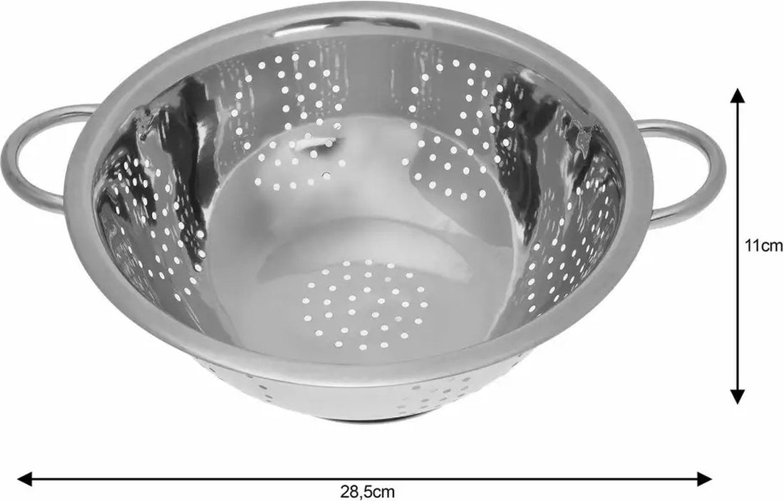 Kinghoff® - Universal Stainless Steel Colander with Handles - Ø 28 cm - Dishwasher Safe