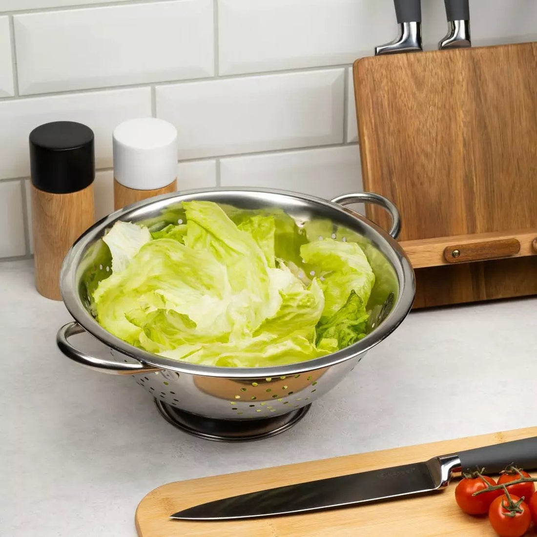 Kinghoff® - Universal Stainless Steel Colander with Handles - Ø 28 cm - Dishwasher Safe