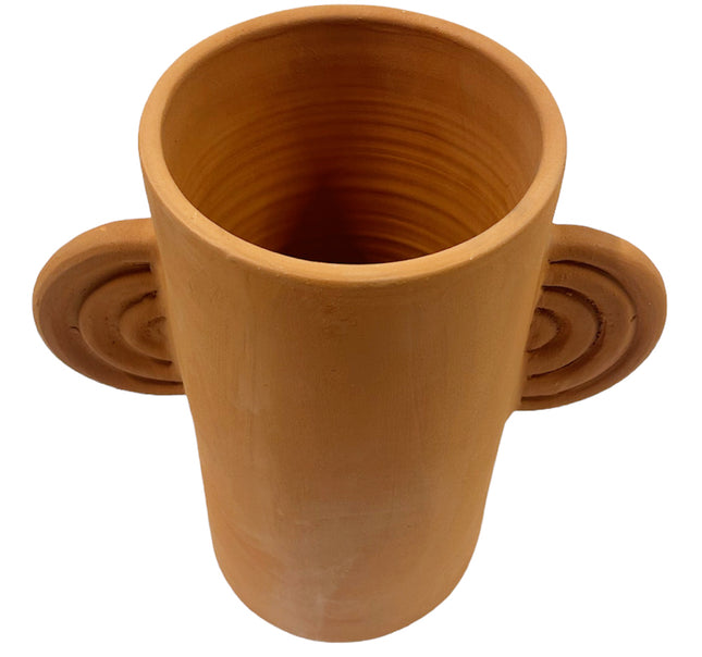 Marokkanische Terrakottavase Ohr natur