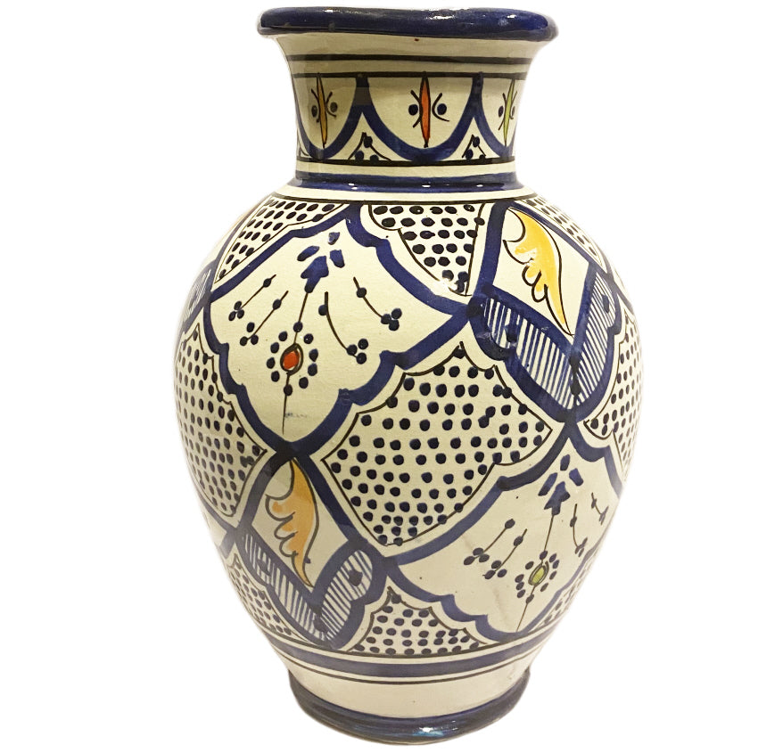 Vase marocain bleu et blanc