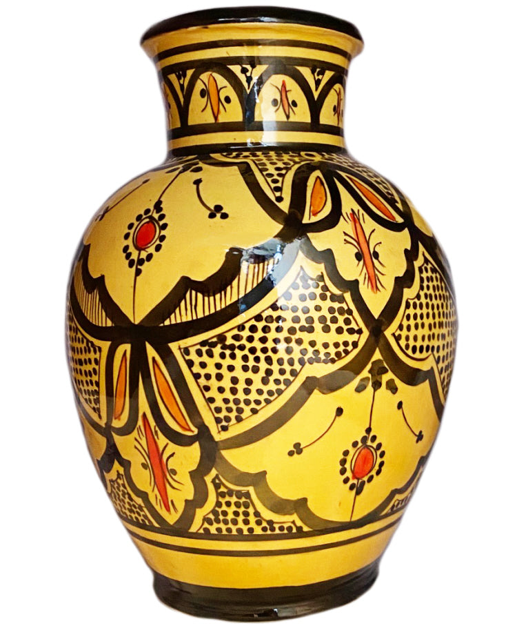 Vase en poterie marocaine jaune