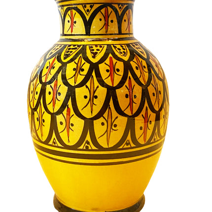 Marokkaanse vaas geel zwart