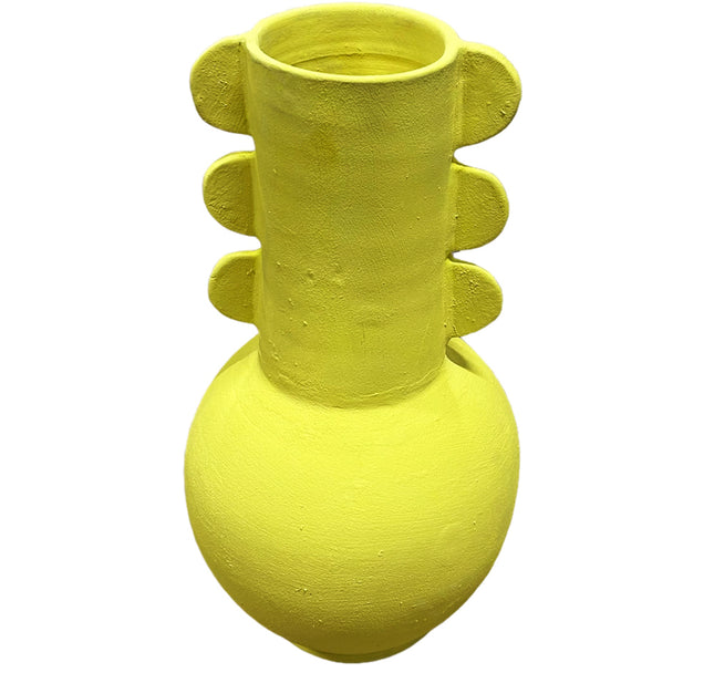 Laayoune aardewerk vaas geel  40 cm